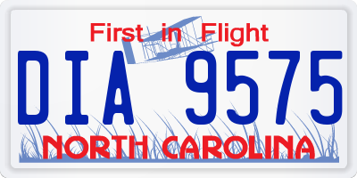 NC license plate DIA9575