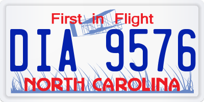 NC license plate DIA9576