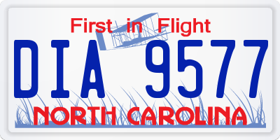 NC license plate DIA9577