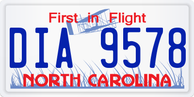 NC license plate DIA9578