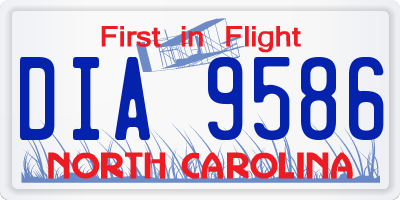 NC license plate DIA9586