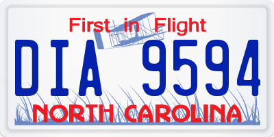 NC license plate DIA9594
