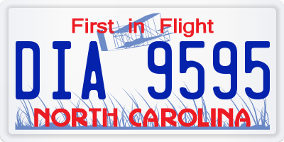 NC license plate DIA9595