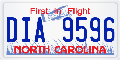 NC license plate DIA9596