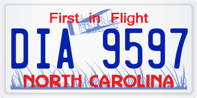 NC license plate DIA9597