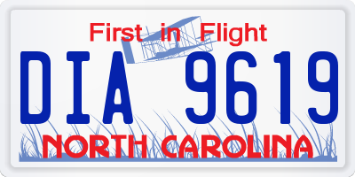 NC license plate DIA9619