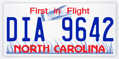 NC license plate DIA9642