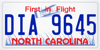 NC license plate DIA9645
