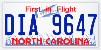 NC license plate DIA9647