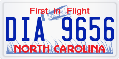 NC license plate DIA9656