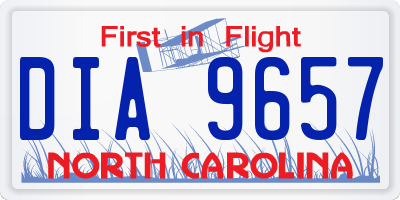 NC license plate DIA9657