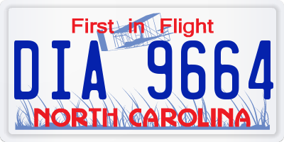 NC license plate DIA9664