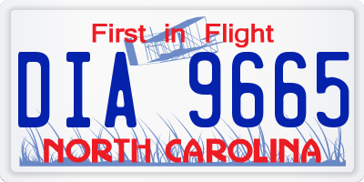 NC license plate DIA9665