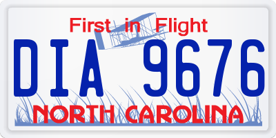 NC license plate DIA9676
