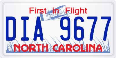 NC license plate DIA9677