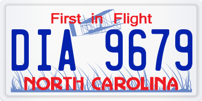 NC license plate DIA9679