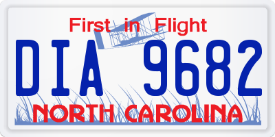NC license plate DIA9682