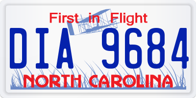 NC license plate DIA9684