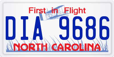 NC license plate DIA9686