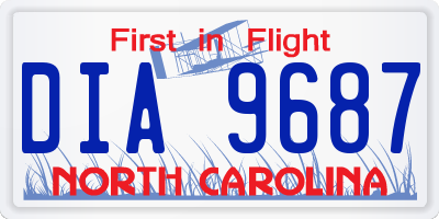 NC license plate DIA9687
