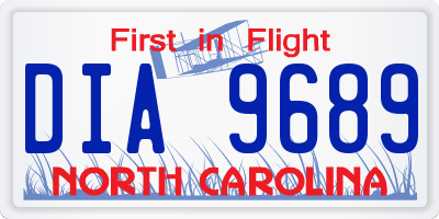 NC license plate DIA9689
