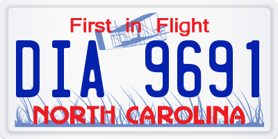 NC license plate DIA9691