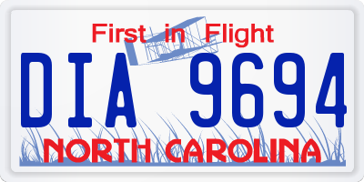 NC license plate DIA9694
