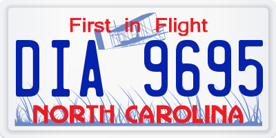 NC license plate DIA9695