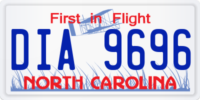 NC license plate DIA9696