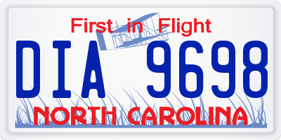 NC license plate DIA9698