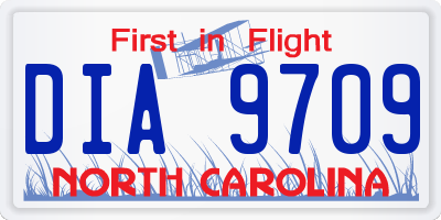 NC license plate DIA9709