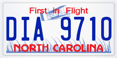 NC license plate DIA9710