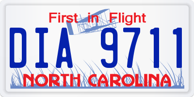 NC license plate DIA9711
