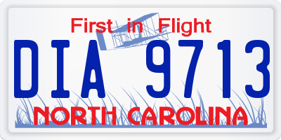 NC license plate DIA9713