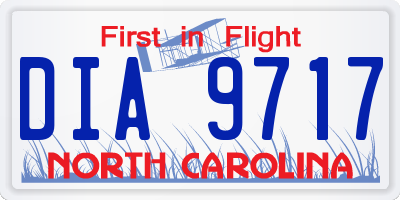 NC license plate DIA9717