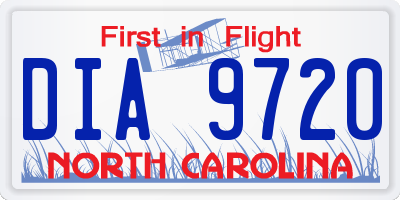 NC license plate DIA9720