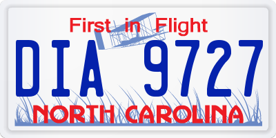 NC license plate DIA9727