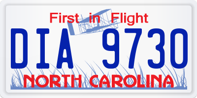 NC license plate DIA9730