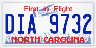 NC license plate DIA9732