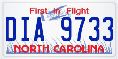 NC license plate DIA9733