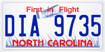 NC license plate DIA9735