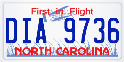 NC license plate DIA9736