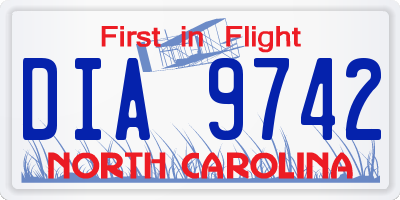 NC license plate DIA9742