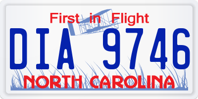 NC license plate DIA9746