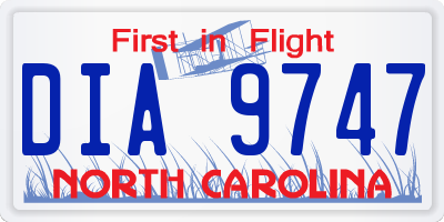 NC license plate DIA9747
