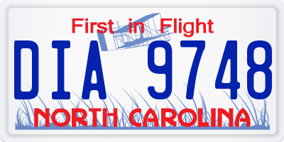 NC license plate DIA9748
