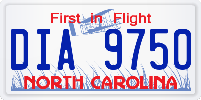 NC license plate DIA9750