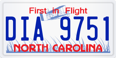 NC license plate DIA9751
