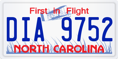 NC license plate DIA9752