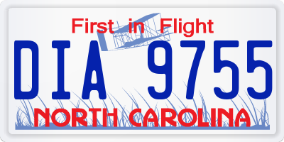 NC license plate DIA9755